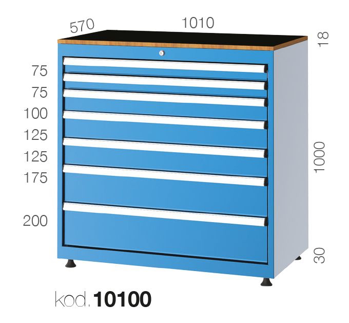 10100 - 7 ÇEKMECELİ DOLAP