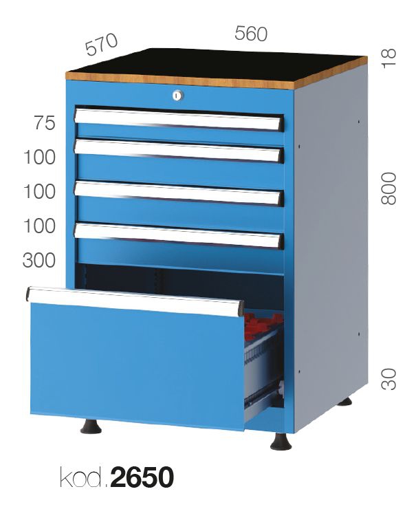 2650 - 4 ÇEKMECELİ, 1 ADET CNC ÇEKMECELİ TAKIM DOLABI,CNC TAKIM
