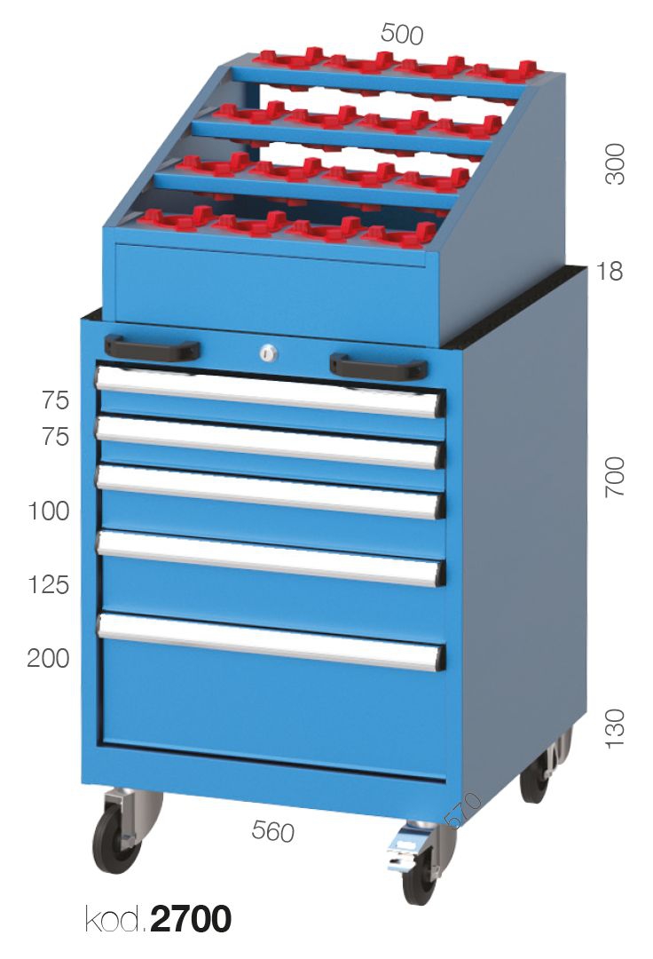2700 - 5 ÇEKMECELİ CNC SEHPALI TAKIM DOLABI