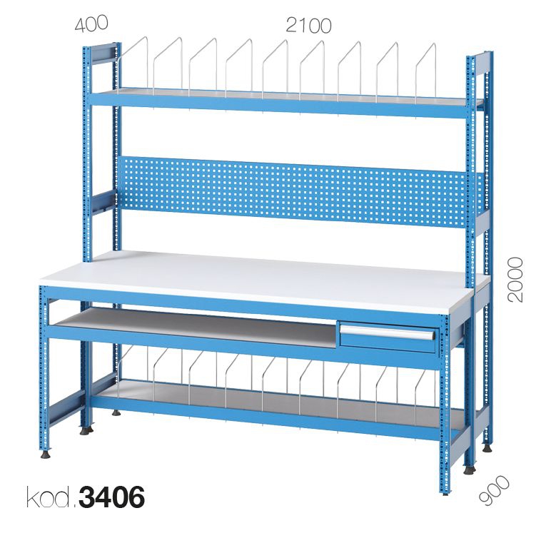 3406 - ASKI PANOLU, ÇEKMECELİ ÇALIŞMA TEZGAHI