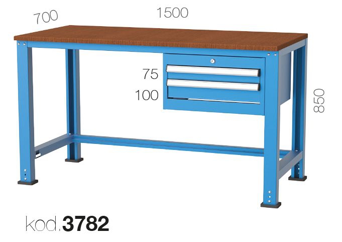 3782- 2 ÇEKMECELİ ORTA TİP ÇALIŞMA TEZGAHI