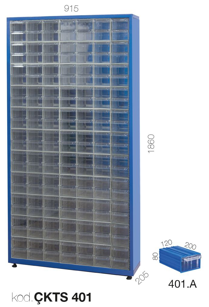 ÇKTS 401 - 154 ÇEKMECELİ KUTULU TEK YÖNLÜ STAND,AVADANLIK KUTULU