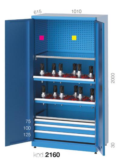 2160 - 2 CNC RAFLI, 3 ÇEKMECELİ MALZEME DOLABI,CNC TAKIM DOLAPLARI