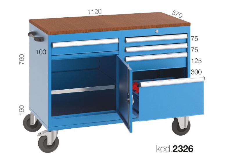 2326 - 5 ÇEKMECELİ, 1 KAPAKLI CNC DOLABI, ÇALIŞMA MASASI,CNC TAKIM DOLAPLARI