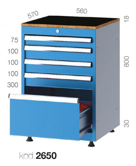 2650 - 4 ÇEKMECELİ, 1 ADET CNC ÇEKMECELİ TAKIM DOLABI,CNC TAKIM DOLAPLARI