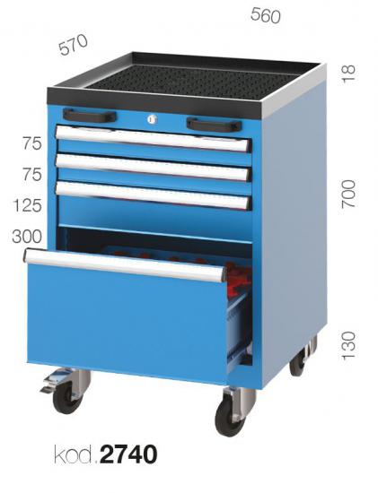 2740 - 3 ÇEKMECELİ, 1 ADET CNC ÇEKMECELİ TAKIM ARABASI,CNC TAKIM DOLAPLARI