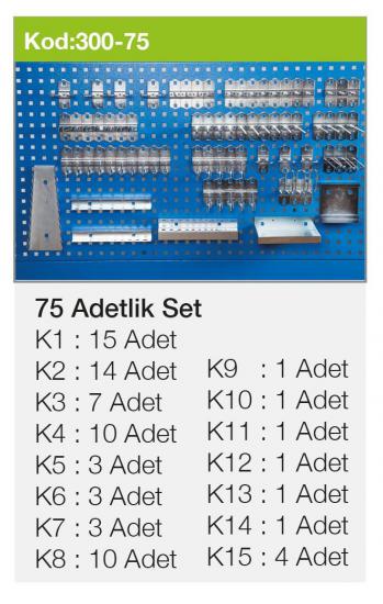 300-75 - 75 ADETLİK KANCA SETİ,TAKIM ASMA PANOLARI