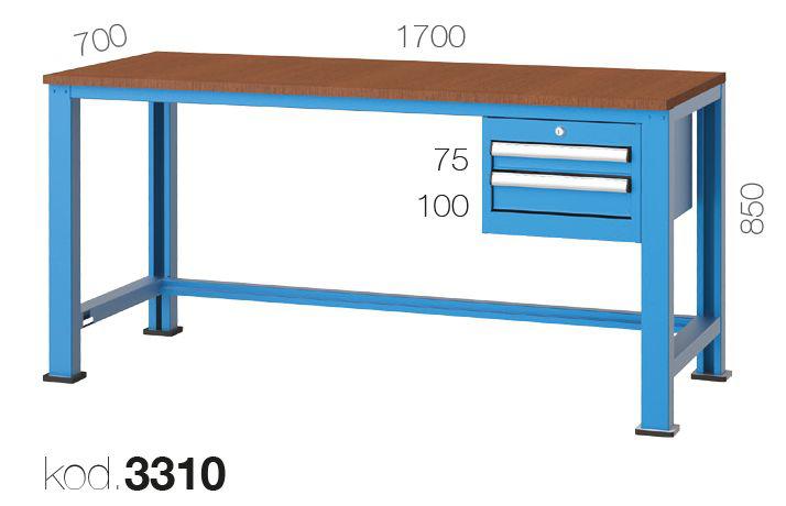 3310 - 2 ÇEKMECELİ ÇALİŞMA TEZGAHI,ÇALIŞMA TEZGAHLARI,1700 mm Altı Boş Masalar