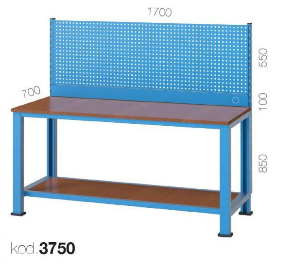 3750 - ASKI PANOLU ÇEKMECESİZ ÇALIŞMA TEZGAHI,ÇALIŞMA TEZGAHLARI,1700 mm Alt Raflı Masalar