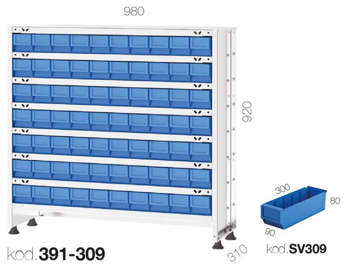 391-309 - 70 AVADANLIK KUTULU GALVENİZ RAF,AVADANLIK KUTULU SİSTEMLER,Kanban Kutulu Galvaniz Standlar