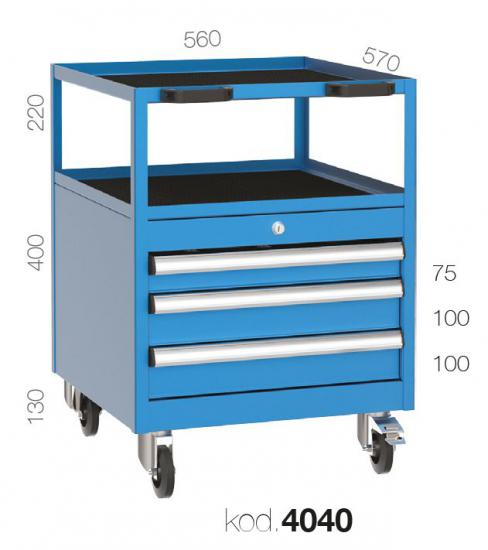 4040 - 3 ÇEKMECELİ VE RAFLI SERVİS ARABASI,TAKIM ARABALARI,27 E Tip Takım Arabaları