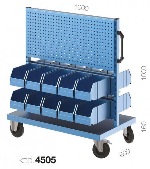 4505 - ASKI PANOLU TEKERLEKLİ ÇİFT YÖNLÜ AVADANLIK STANDI,AVADANLIK KUTULU SİSTEMLER,Askı Panolu Standlar