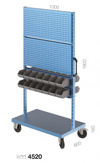 4520 - ÇİFT YÖNLÜ ASKI PANOLU AVADANLIK KUTULU TEKERLEKLİ STAND,AVADANLIK KUTULU SİSTEMLER,Askı Panolu Standlar