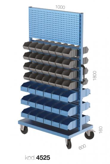 4525 - ASKI PANOLU TEKERLEKLİ ÇİFT YÖNLÜ AVADANLIK STANDI,AVADANLIK KUTULU SİSTEMLER,Askı Panolu Standlar