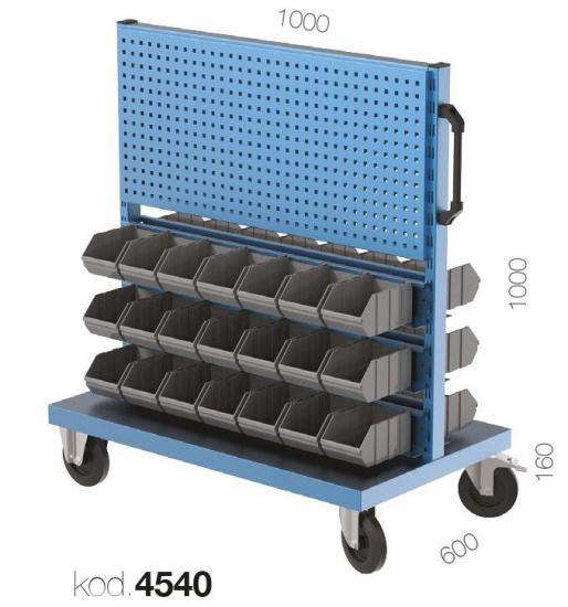 4540 - ASKI PANOLU TEKERLEKLİ ÇİFT YÖNLÜ AVADANLIK STANDI,AVADANLIK KUTULU SİSTEMLER,Askı Panolu Standlar