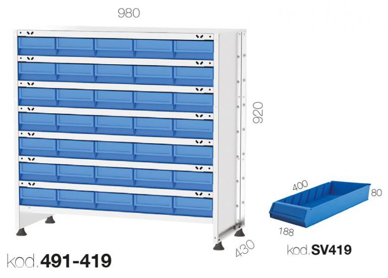 491-419 - 35 AVADANLIK KUTULU GALVENİZ RAF,AVADANLIK KUTULU SİSTEMLER,Kanban Kutulu Galvaniz Standlar