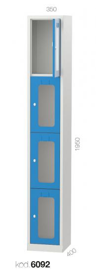 6092 - 4 KAPILI ŞEFFAF KAPILI PERSONEL DOLABI,PERSONEL DOLAPLARI,İş Güvenliği Dolapları (KKD)
