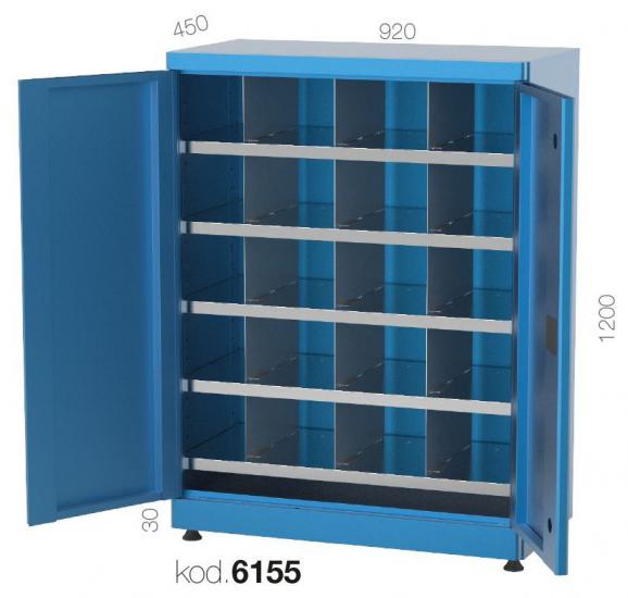 6155 - 5 RAFLI, SEPERATÖRLÜ KISA MALZEME DOLABI,MALZEME DOLAPLARI,920X450 mm Kapılı Dolaplar