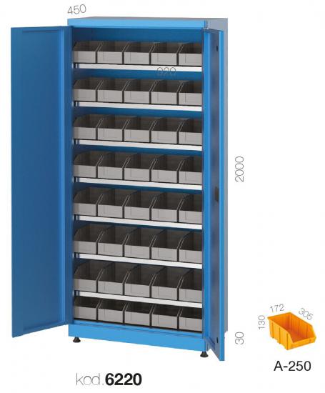 6220 - 7 RAFLI 40 KUTULU AVADANLIK DOLABI,AVADANLIK KUTULU SİSTEMLER,Kapılı Dolaplar