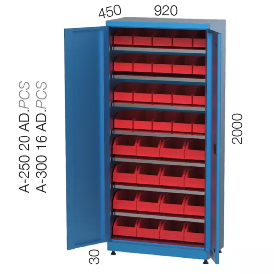 6229 – 7 RAFLI 36 KUTULU AVADANLIK DOLABI,AVADANLIK KUTULU SİSTEMLER,Kapılı Dolaplar