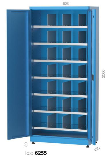 6255 - 7 RAFLI, RAFLARI 3 ER SEPERATÖRLÜ MALZEME DOLABI,MALZEME DOLAPLARI,920X450 mm Kapılı Dolaplar