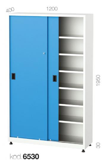 6530 - 6 RAFLI, SAC SÜRGÜ KAPILI DOLAP,MALZEME DOLAPLARI,Sürgü Kapılı Malzeme Dolapları