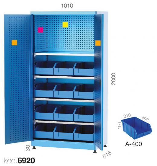 6920 - ASKI PANOLU 12 KASALI KAPILI DOLAP,ENDÜSTRİYEL DOLAPLAR,Yükseklik 2000 mm Kapılı Dolaplar