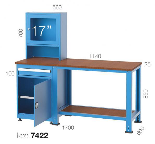 7422 - TEK ÇEKMECELİ BİLGİSAYAR KABİNİ VE ÇALIŞMA MASASI,BİLGİSAYAR KABİNLERİ,17’’ PC Kabinleri