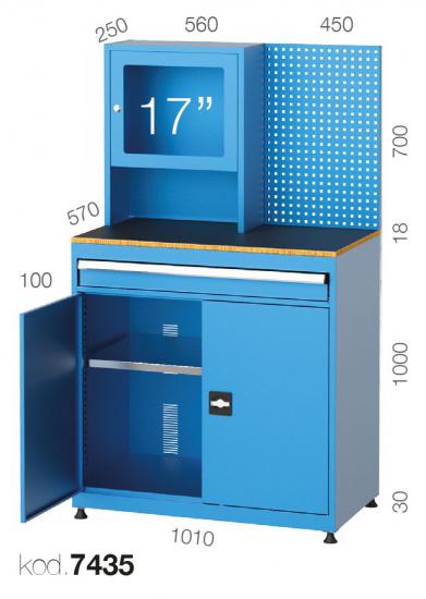 7435 - MONİTÖR DOLAPLI ASKI PANOLU GENİŞ TİP BİLGİSAYAR ÇALIŞMA İSTASYONU,BİLGİSAYAR KABİNLERİ,Kalite & İş İstasyonları