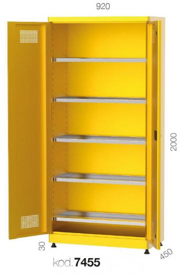 7455 - 5 RAFLI KİMYASAL MADDE SAKLAMA DOLABI,ENDÜSTRİYEL DOLAPLAR,Kimyasal Malzeme Dolabı