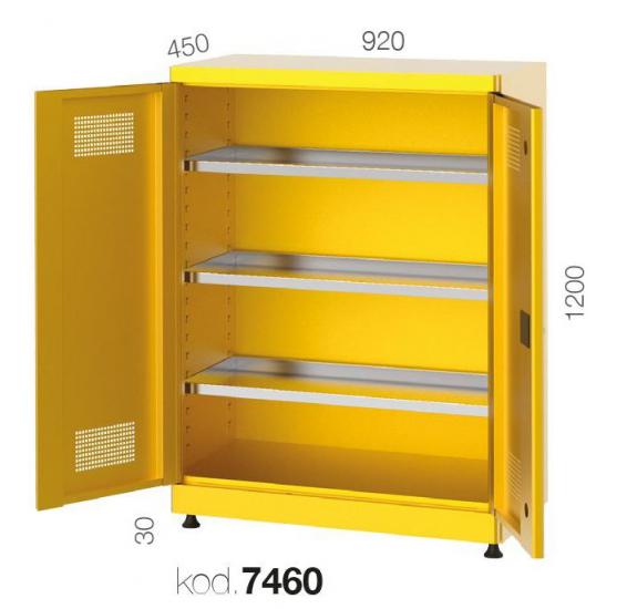 7460 - 3 RAFLI KİMYASAL MADDE SAKLAMA DOLABI,ENDÜSTRİYEL DOLAPLAR,Kimyasal Malzeme Dolabı