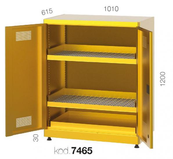 7465 - 2 IZGARA RAFLI KİMYASAL MADDE SAKLAMA DOLABI,ENDÜSTRİYEL DOLAPLAR,Kimyasal Malzeme Dolabı