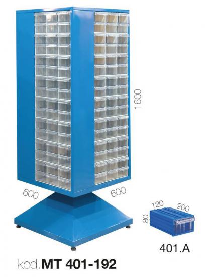 MT 401-192 - 192 KUTULU DÖNERLİ STAND,AVADANLIK KUTULU SİSTEMLER,Plastik Çekmeceli Standlar